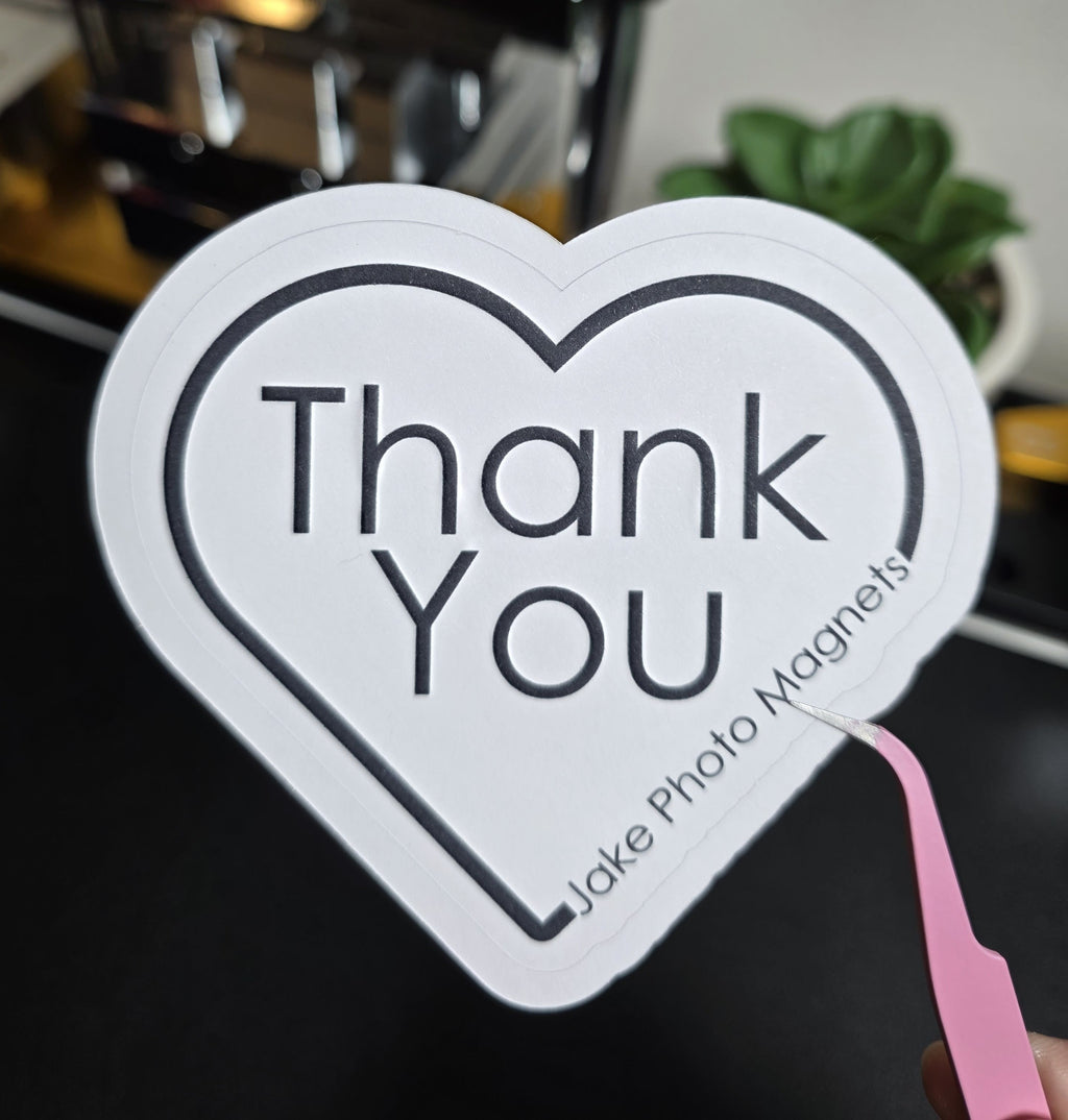 heart-shaped custom thank you packaging stickers