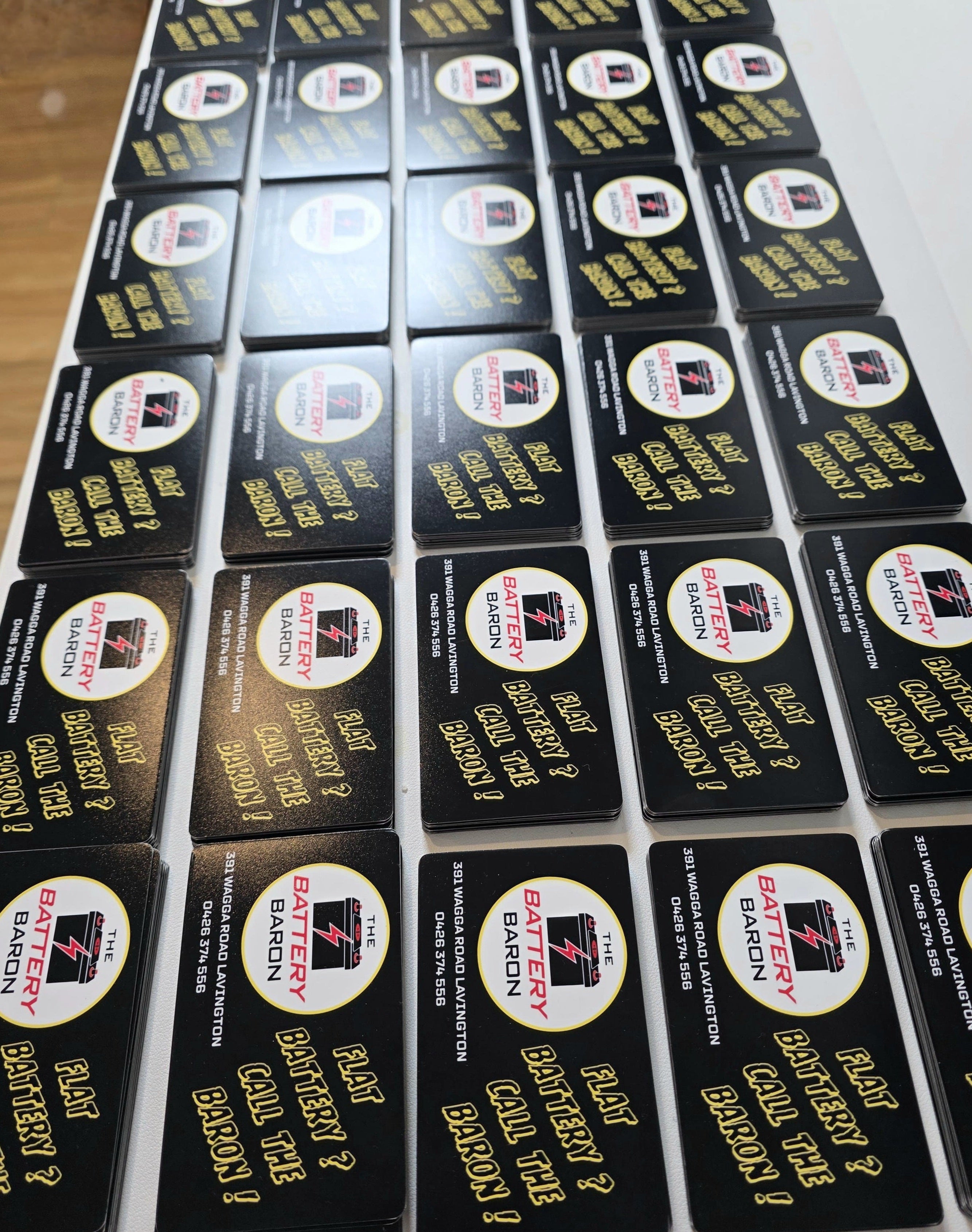 Branded business magnets for a car battery company