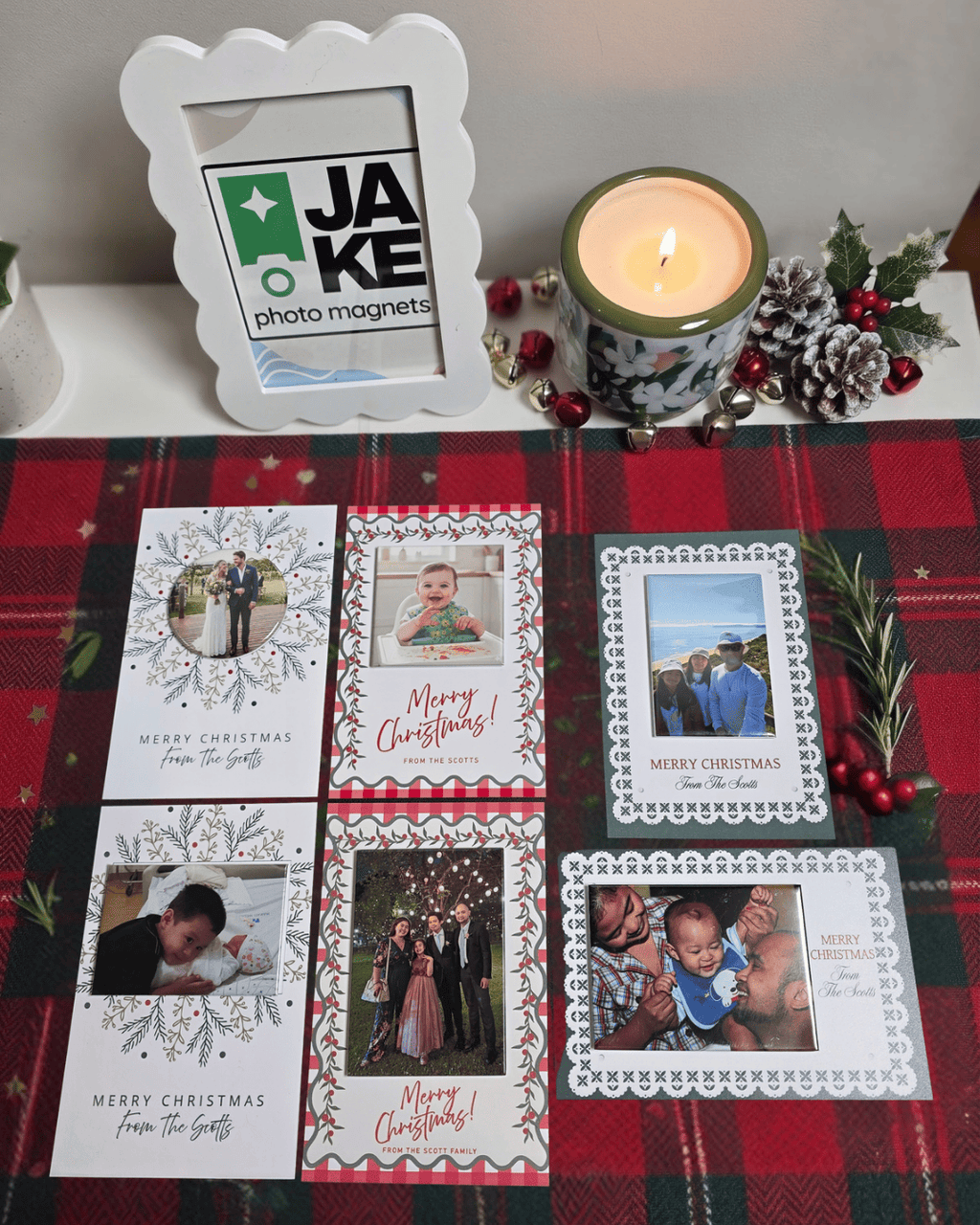 Personalised Christmas Photo Magnet Cards
